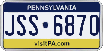 PA license plate JSS6870