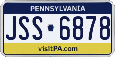 PA license plate JSS6878