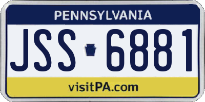 PA license plate JSS6881