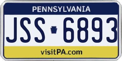 PA license plate JSS6893