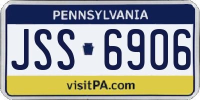 PA license plate JSS6906