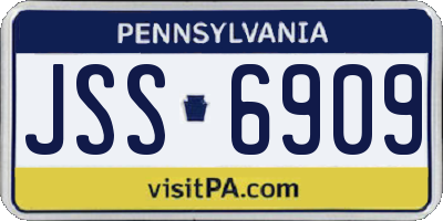 PA license plate JSS6909