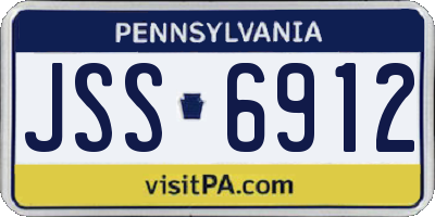 PA license plate JSS6912