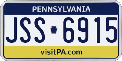 PA license plate JSS6915
