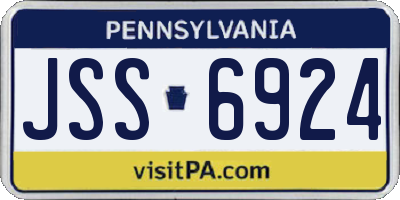 PA license plate JSS6924