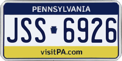PA license plate JSS6926