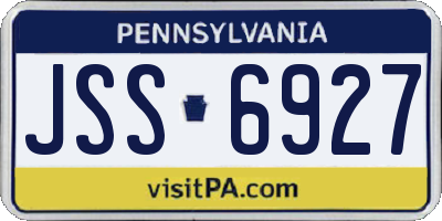 PA license plate JSS6927