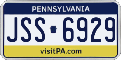 PA license plate JSS6929