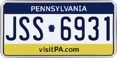 PA license plate JSS6931