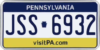 PA license plate JSS6932