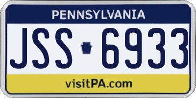 PA license plate JSS6933