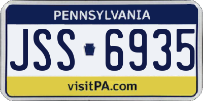 PA license plate JSS6935