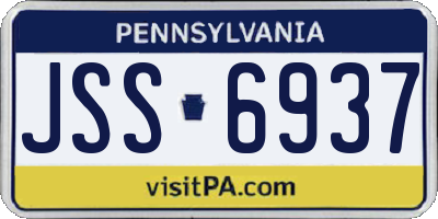 PA license plate JSS6937