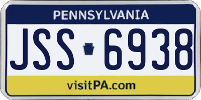 PA license plate JSS6938