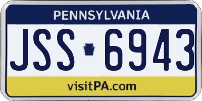 PA license plate JSS6943