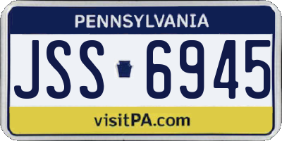 PA license plate JSS6945