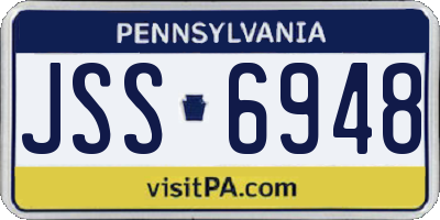 PA license plate JSS6948