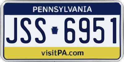 PA license plate JSS6951