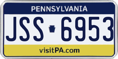 PA license plate JSS6953