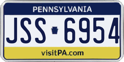 PA license plate JSS6954