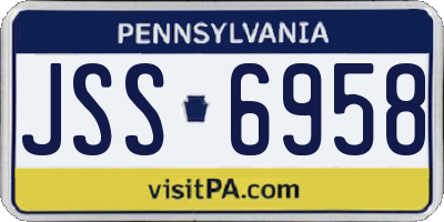 PA license plate JSS6958