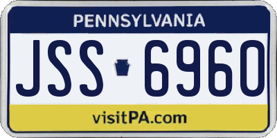 PA license plate JSS6960