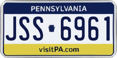PA license plate JSS6961