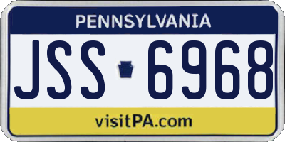 PA license plate JSS6968