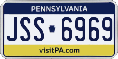 PA license plate JSS6969