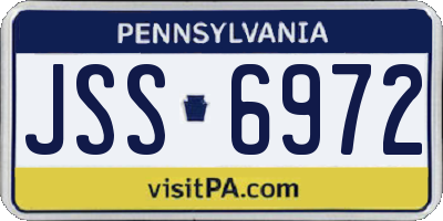 PA license plate JSS6972