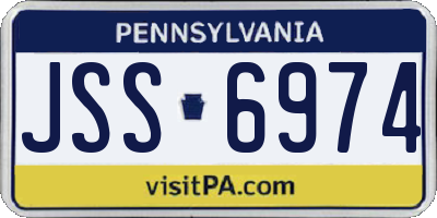 PA license plate JSS6974