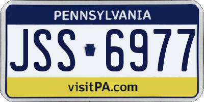 PA license plate JSS6977