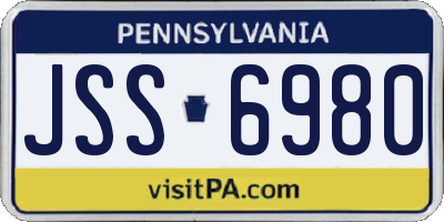 PA license plate JSS6980