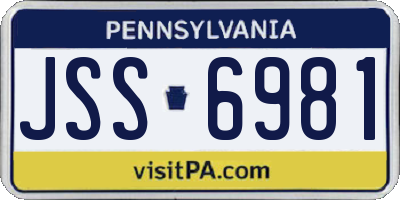 PA license plate JSS6981