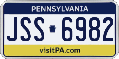 PA license plate JSS6982
