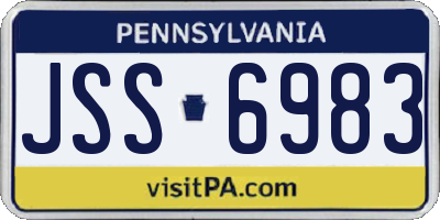 PA license plate JSS6983