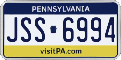 PA license plate JSS6994