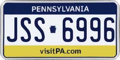 PA license plate JSS6996