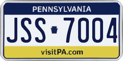 PA license plate JSS7004