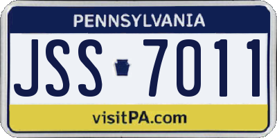 PA license plate JSS7011
