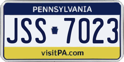 PA license plate JSS7023