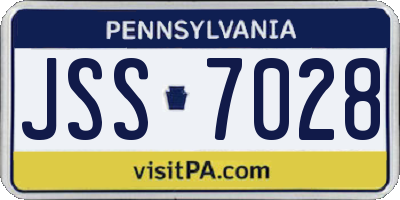PA license plate JSS7028