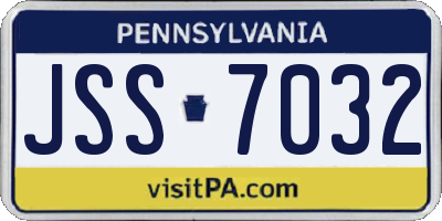 PA license plate JSS7032