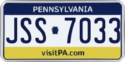 PA license plate JSS7033