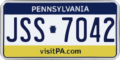 PA license plate JSS7042