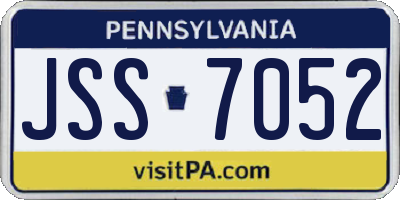 PA license plate JSS7052