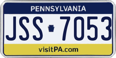 PA license plate JSS7053