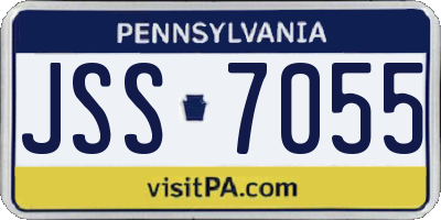 PA license plate JSS7055
