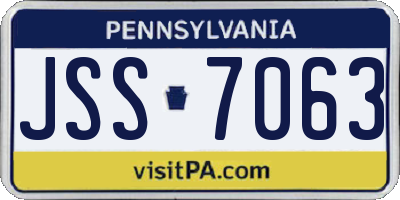 PA license plate JSS7063