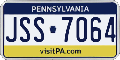 PA license plate JSS7064